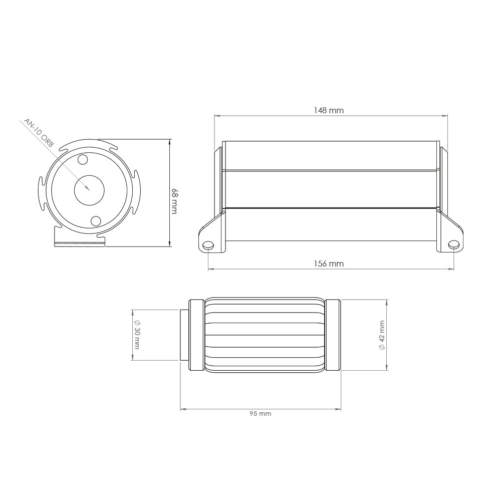 Kraftstofffilter 10 Mikron AN-10 Edelstahlelement