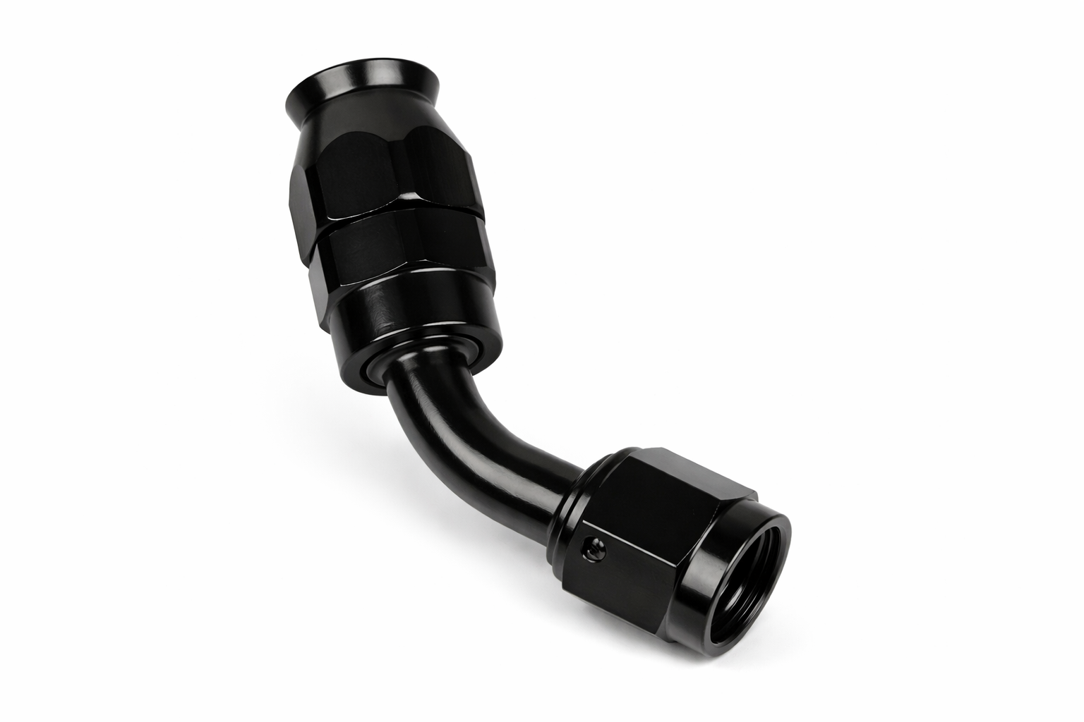 AN6-liitin 45° kulmalla (PTFE letkulle)