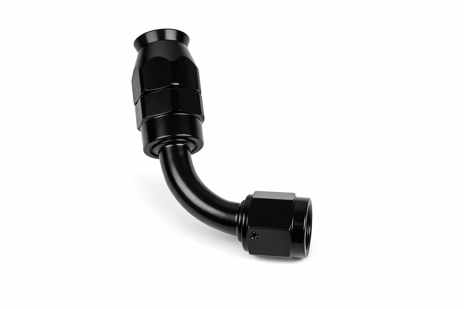 AN10-liitin 90° kulmalla (PTFE letkulle)